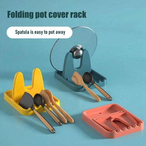 Roisin Foldable Pot Lid Spoon Rack Pan Cover Shelf Dish Storage Rack Kitchen Organizer 3 Pieces