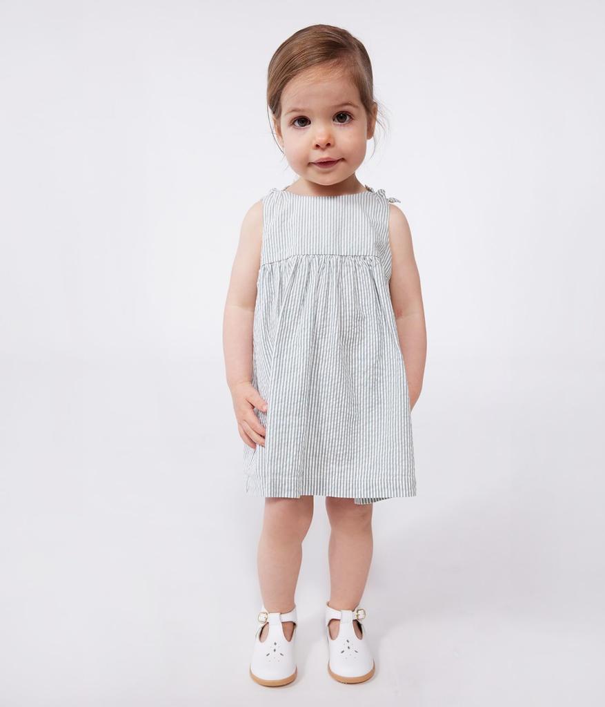 Dress A0CD4 36 Months 95cm [Petit Bateau] One-piece Off-white/Green