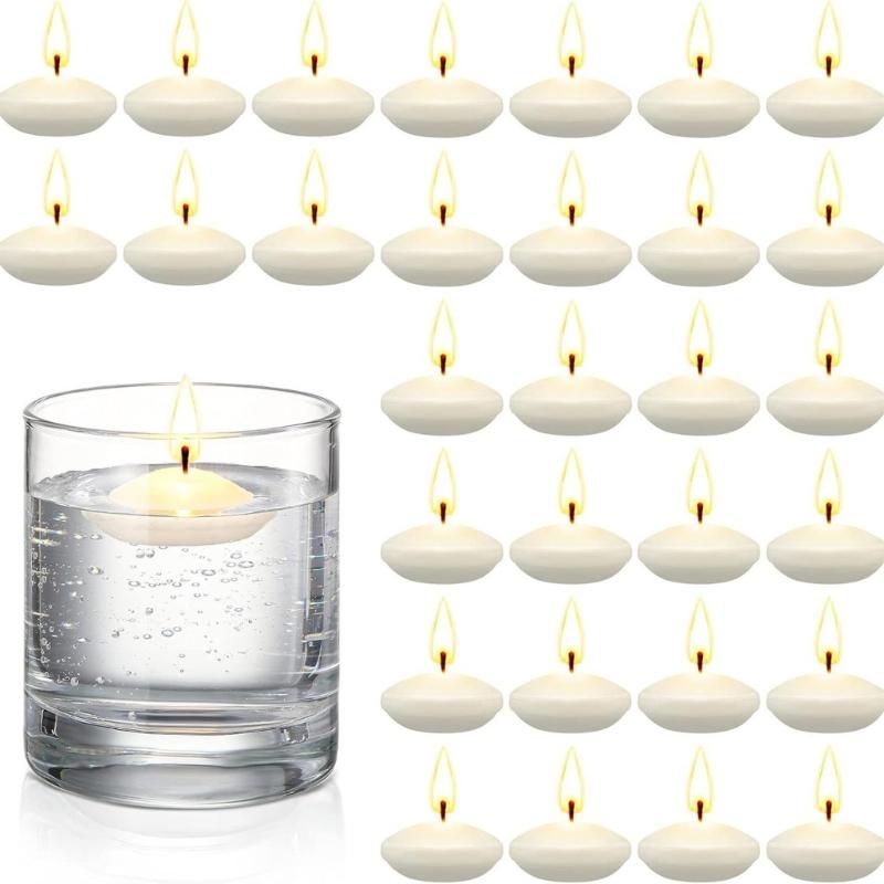 30Pcs Unscented Floating Candle Decorative Floating Candle for Wedding Pool,Valentine Day Bathtub,Christmas Decoration