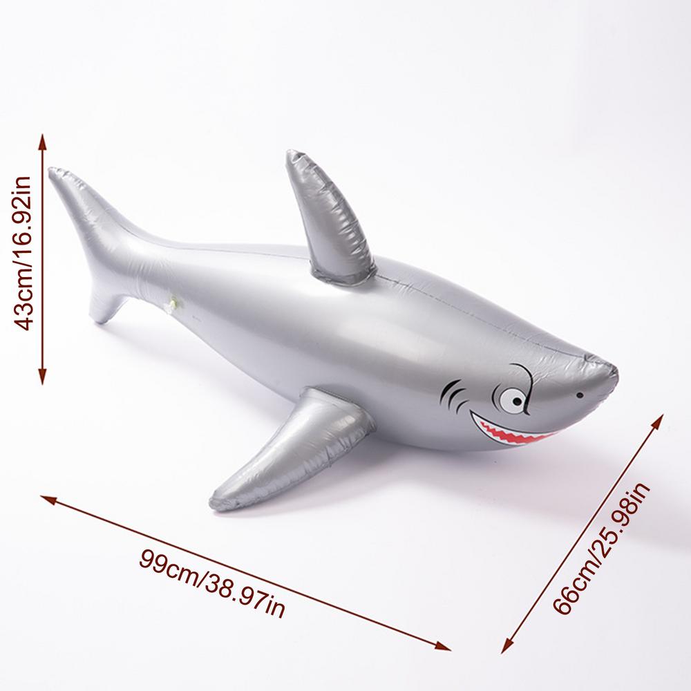 

Funny Inflatable Shark Toy Pool and Beach Inflate Toy Large Blow up Shark Inflatable Animals Shark Party Decorations Accessories серый