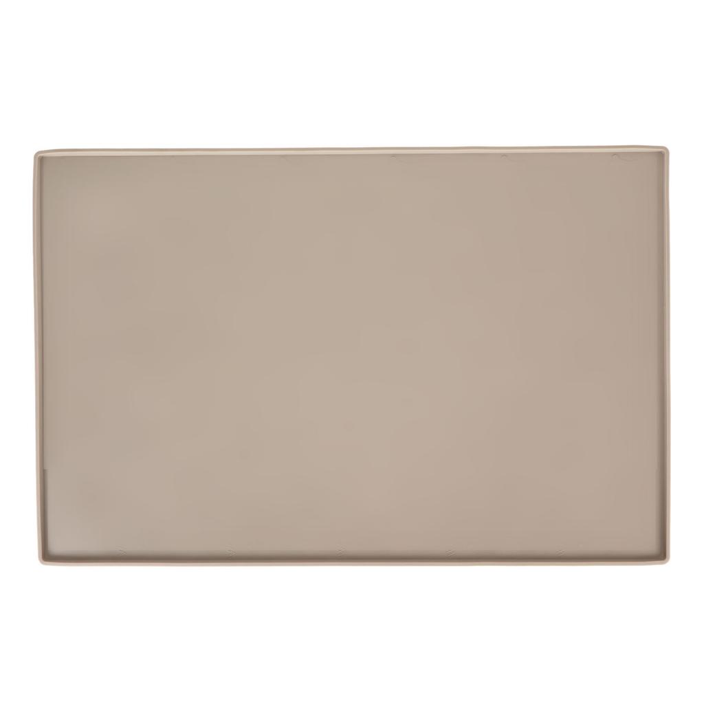 Silicone Pet Feeding Mat for Food and Water Prevent Spilling Waterproof Pet Feeding Placemat for Dog Cat Beige