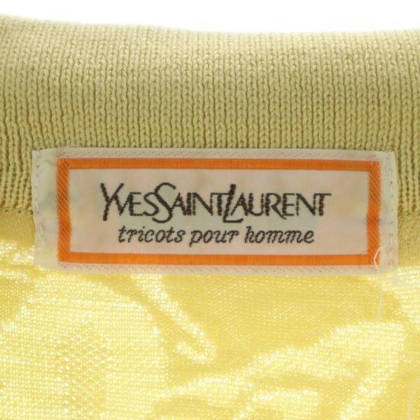 Yves Saint Laurent Overall Handle Long Sleeve Knit Polo Shirt M Yellow Men's Used