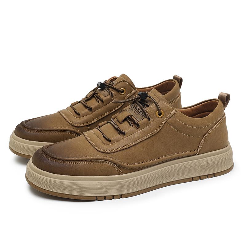 Fashion Genuine Leather Men's Board Shoes Trendy Minimalist Design Style Youth Fashion Party Outdoor Leisure Walking Office Shoes