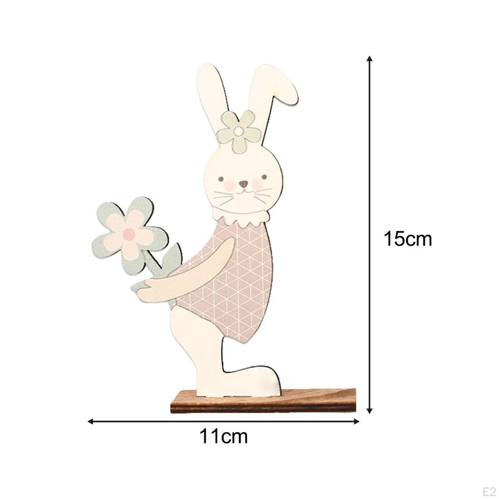 Adorable Easter Bunny Wooden Table Decor with Stable Base - Lightweight and Charming