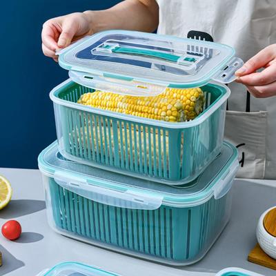Refrigerator Storage Box Freezer Fridge Organizer Fresh Vegetable Fruit Storage Containers Drain Basket Pantry Kitchen Organizer