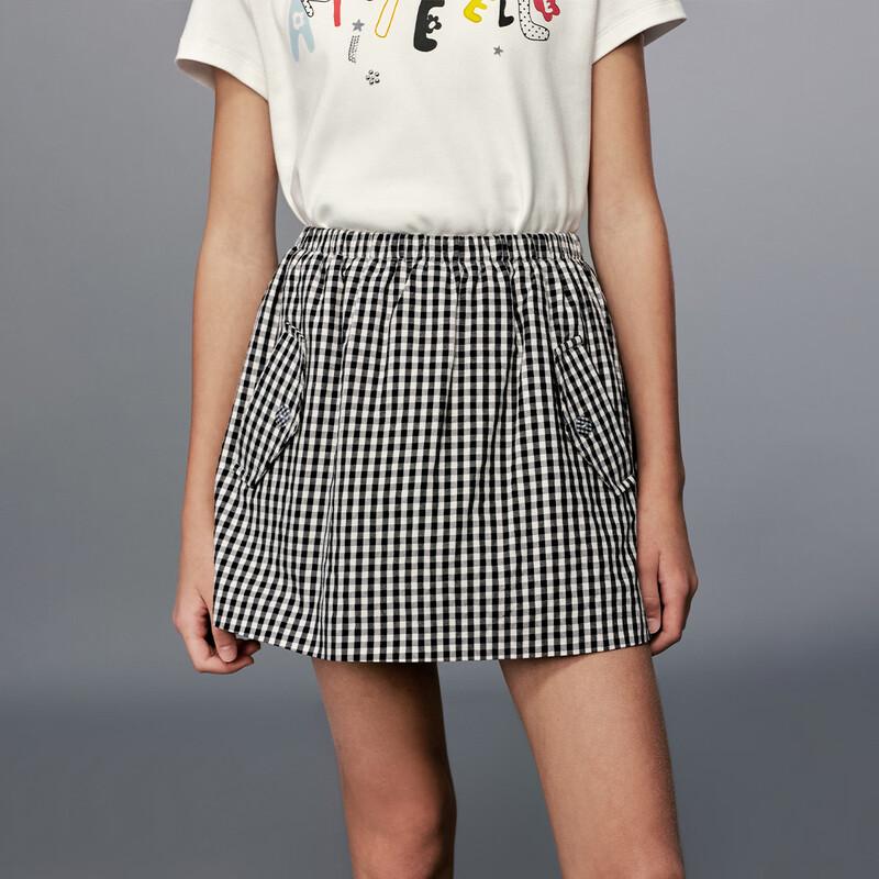

ELLE KIDS Girls Classic French Plaid Skirt with Safety Shorts 110/120