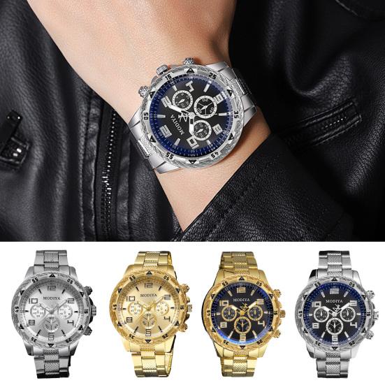 Ceas de rochie pentru bărbați Curea din oțel inoxidabil cadran rotund Ceas de mână cu quartz pentru afaceri de lux pentru bărbați Bijuterii de modă Cadou de aniversare