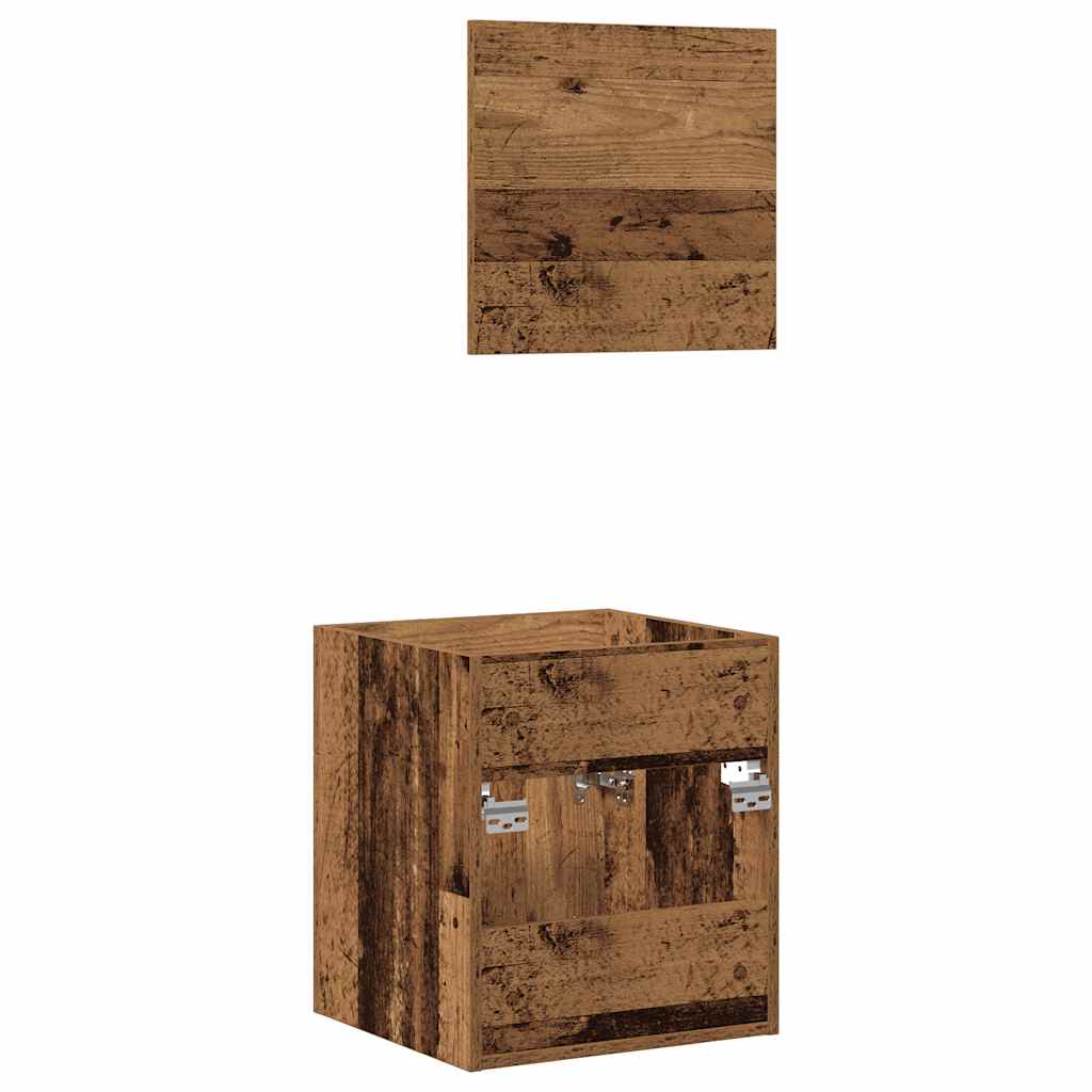 2 Piece Bathroom Furniture Set Rustic Wood Look Engineered Wood