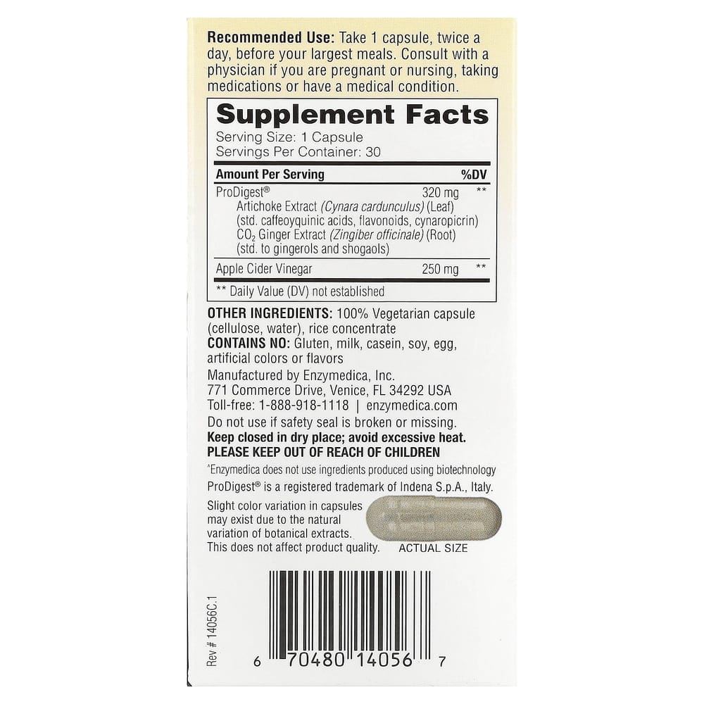 Enzymedica Gut Motility Capsules 30 Count