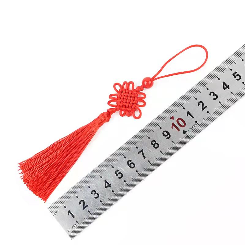 Small Chinese Knot Pendant DIY Tassel - Festive Red 6/8 Plate Hanging Ornament