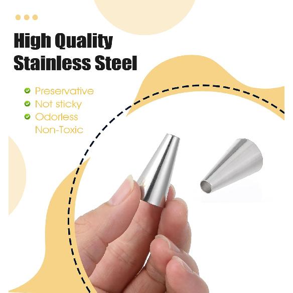 10 Pcs Round Piping Tip, Decorating Tips for Frosting, Ideal for Frosting Cupcakes, Cakes, and Cookies (Ten models)