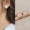 Retro Hong Kong Style Luxury Earrings - Versatile Korean Square Design for Women