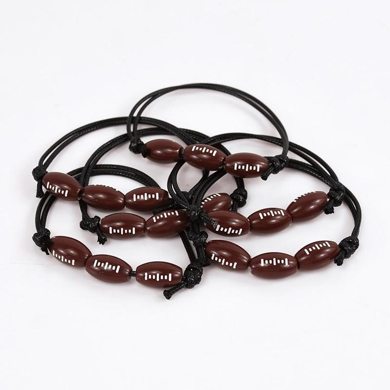 10/20Pcs Sports Theme Party Bracelets Football Baseball Basketball Beads Charm Kids Birthday Favors Gift for Guest Pinata Filler
