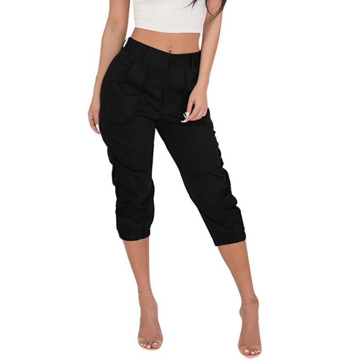 

Women Casual Cropped Fashion Workwear Pants Trousers XL чёрный