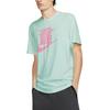 Nike T Shirts Men's Green Crew Neck Moderate Straight Fit BQ1266-336