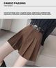 Women's High-Waist Corduroy Pleated Shorts - 2024 Spring Collection, Slimming Wide-Leg Casual Booty Shorts for Petite.