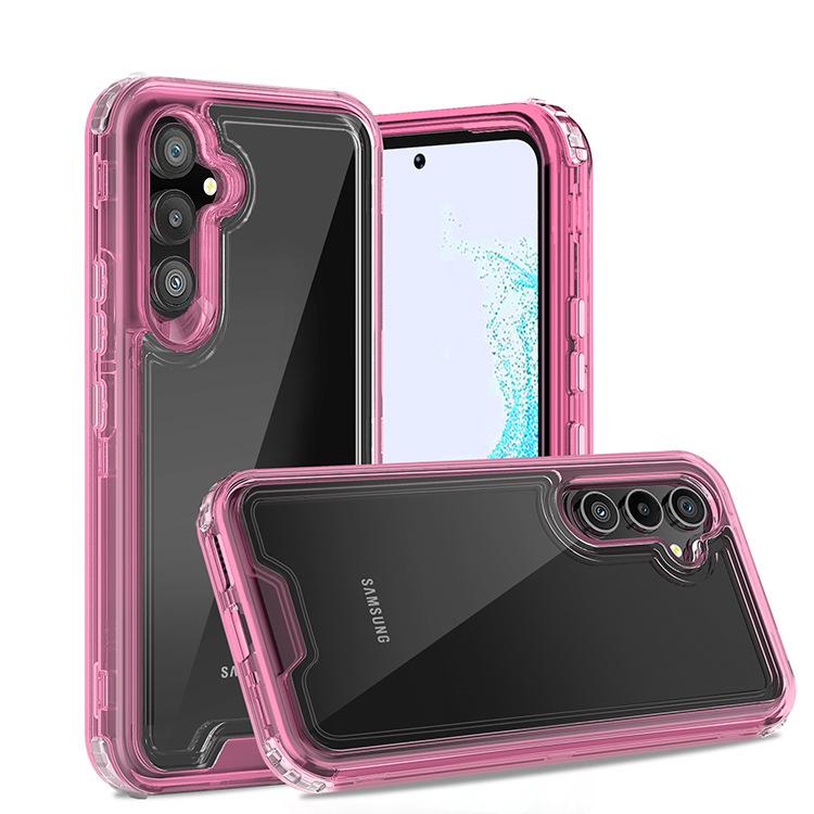 Transparent Three-in-one Simple Style Mobile Phone Case for Samsung A54 5G, Anti-fall and Anti-yellow Ins Wind