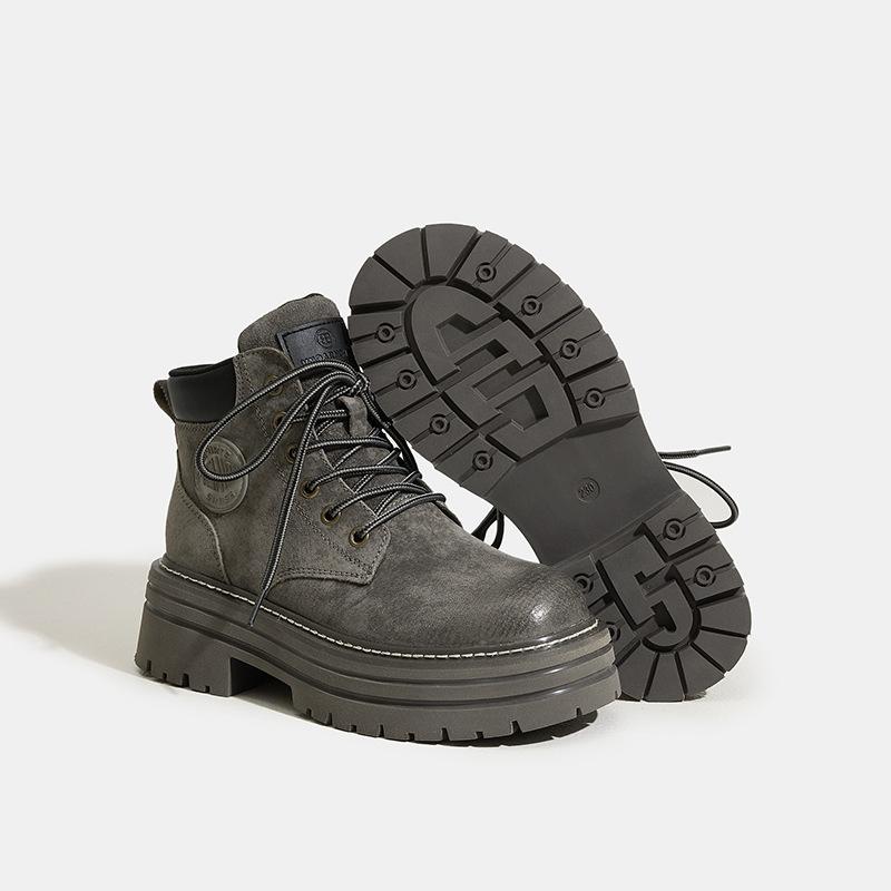 

Ботинки Rhubarb Boots Толстая подошва Рабочие ботинки Ботинки Martin Женская обувь 37 серый