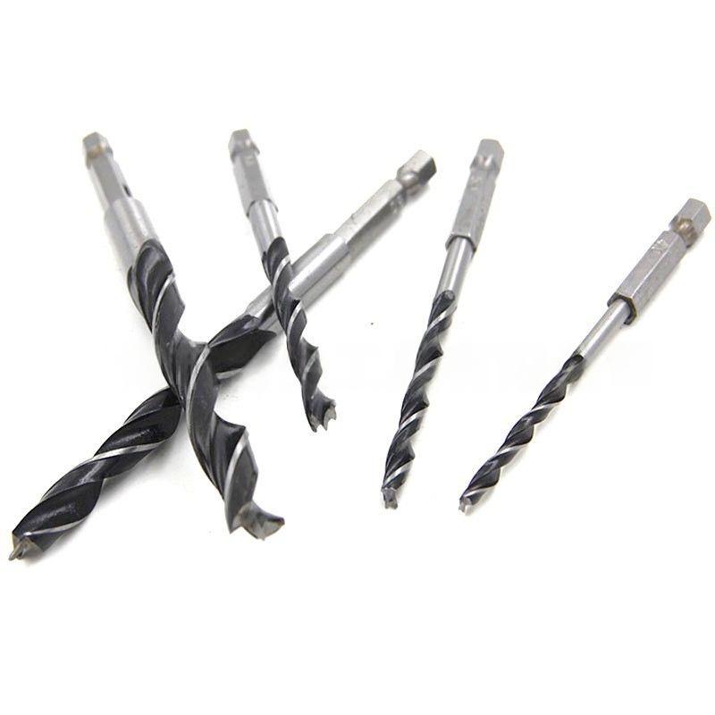 5pc hexagonal handle three pointed woodworking drill 4-10mm woodworking hole expanding power drilling tool accessory set