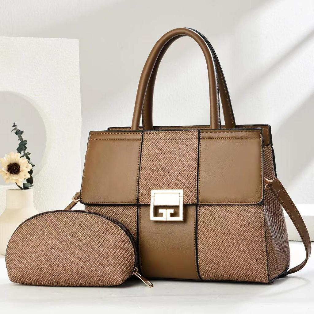 New Simple Solid Color Versatile Large Capacity Shoulder Portable Texture Women's Bag Mother and Child Big Bag