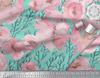 Soimoi Japan Crepe Satin Fabric Peony Watercolor Printed Craft Fabric by the metre 42 Inch