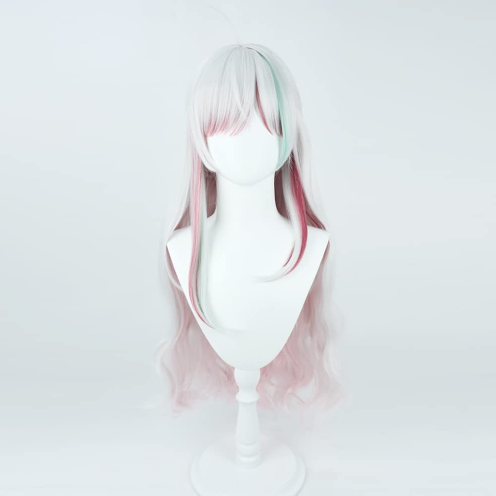 Nozomi Ishigami Cosplay Wig, Silver, Red, and Blue Gradient, Heat-Resistant, Perfect for Costumes, Halloween, and Events