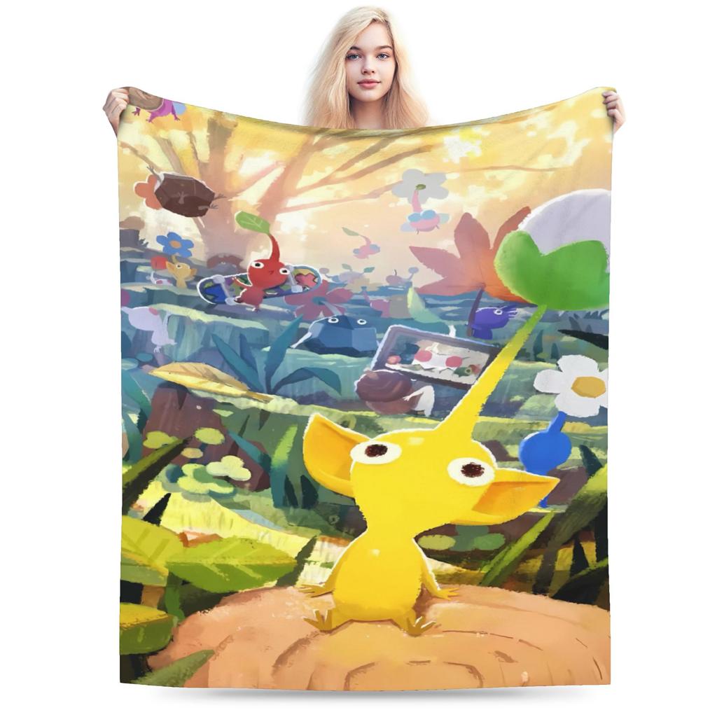 Pikmin Game Blanket Quality Super Warm  Throw Blanket Winter Kids Adult Living Room Fluffy Bedspread