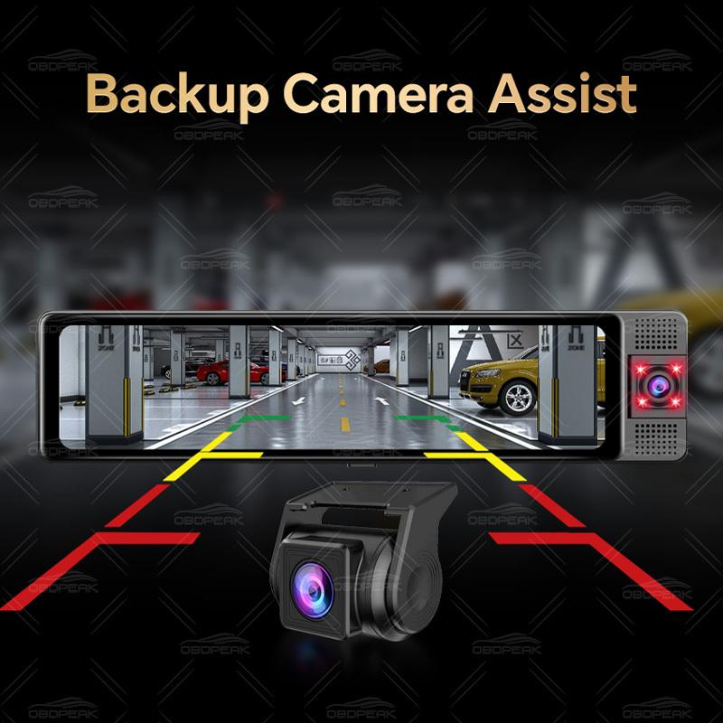 11.26" 3 Cameras 4K GPS WIFI Dash Camera Mirror Dual Lens IPS Screen Car Camera Drive Recorder Stream RearView Mirror Car Dvr
