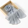 Hot-selling Popular Solid Color Chiffon Island Silk Chain Long Towel Summer Refreshing Breathable Sunscreen Ethnic Headscarf