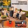 Gas Patio Heater, 13 kW Portable Propane Outdoor Heater with Stepless Heat Control, Tip-over Protection, 4 Wheels, Black