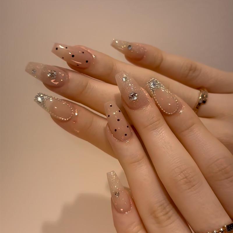 Verlaufende Bernstein-Goldfolie Abnehmbare Nagelsticker - Herbst/Winter-Kollektion
