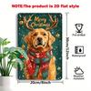 Vintage Golden Retriever Christmas Tin Sign - Reusable Aluminum Wall Decor for Home Garden 8x12 Inch 1PC Mixed Color