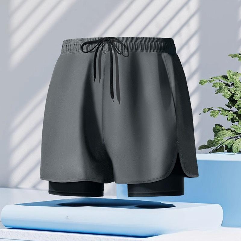 Men's Swim Trunks Quick Dry Loose Fit Double Layer Sports Shorts for Swimming Running