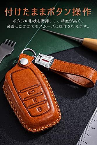 Key Case for Toyota Smart Key Case Key Cover 2 Button Genuine Leather Specially Designed for Toyota C-HR Prius 50 Series Key Cover Suitable for N
