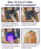 UV Hair Extension Glue Pro: 5s Fast-Curing Waterproof Adhesive | Invisible Bond System for Seamless Extensions | Salon-Grade Damage-Free Formula