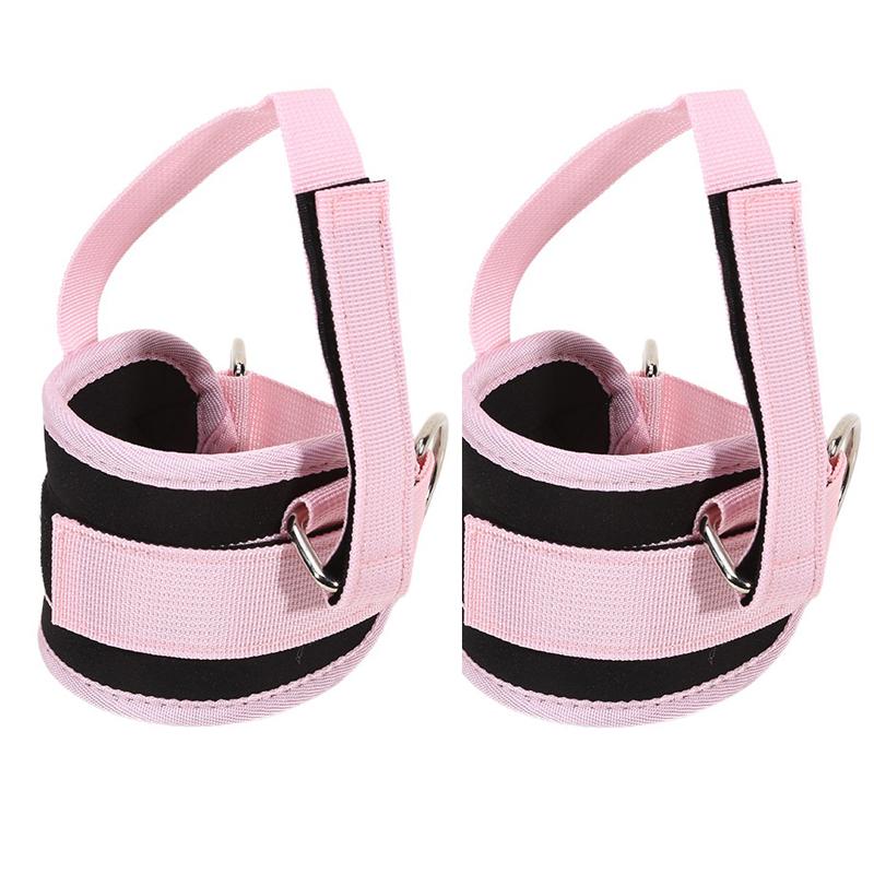 2Pcs Cable Ankle Straps Double D-Ring Adjustable Ankle Cuffs Gym Workouts Glutes Legs Strength Training Brace Support Sport