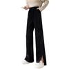 Plüsch-Jogginghose Damen Herbst Winter Hohe Taille Entspannte Weitbeinige Hosen Ins Schlitz Slim Bodenlange Hose
