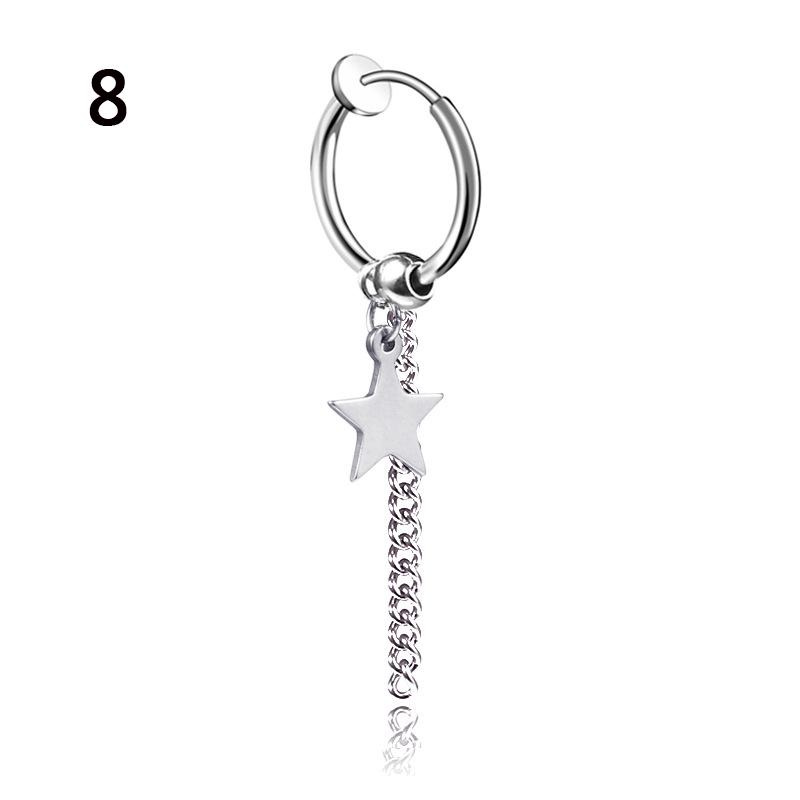 Earrings Simple Gift Women Men Stainless Steel 1 Piece Hipster Personality Fashion Ear Jewelry Tassel Handmade