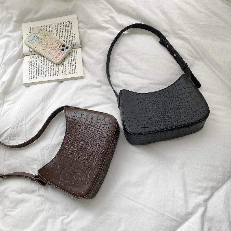 Autumn Underarm Bag Feeling Fashionable Retro Small Square Bag Simple Versatile Leather Portable Shoulder Bag Women