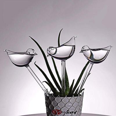 Practical Automatic Watering Globe Plant Waterer, Bird-Shaped Hand Blown Clear Aquarium Bulb