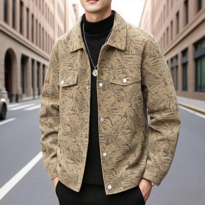 New Fashion Men Corduroy Casual Fashion High Quality Versatile Jackets Coat Multiple Pockets Jackets Printed Loose Tooling Coats