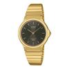 Analog Watch Standard Unisex Black Sunburst Dial Gold Metal Band Export Model MQ-24GA-1A