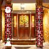 Merry Christmas Porch Sign 1 Pair Polyester Indoor Outdoor Decor
