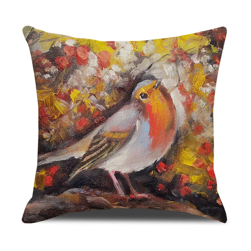 Watercolor Bird Cushion Cover Pillowcase Home Decor Office Sofa Pillowcase Home Decor Pillowcase