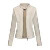 Casual Leather Jacket for Women, Stylish European-American Style, Suitable for Spring and Autumn.