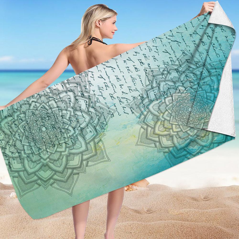 Mantra Beach Collection Digital-printed Polyester Superfine Fiber Double-sided Fleece Beach Vacation Bath Towel, Beach Towel