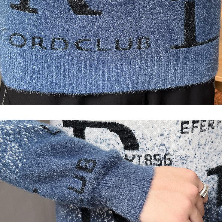 Pullover für Herren, halbhoher Halsausschnitt, Strickunterteil, warme, trendige Winterkleidung