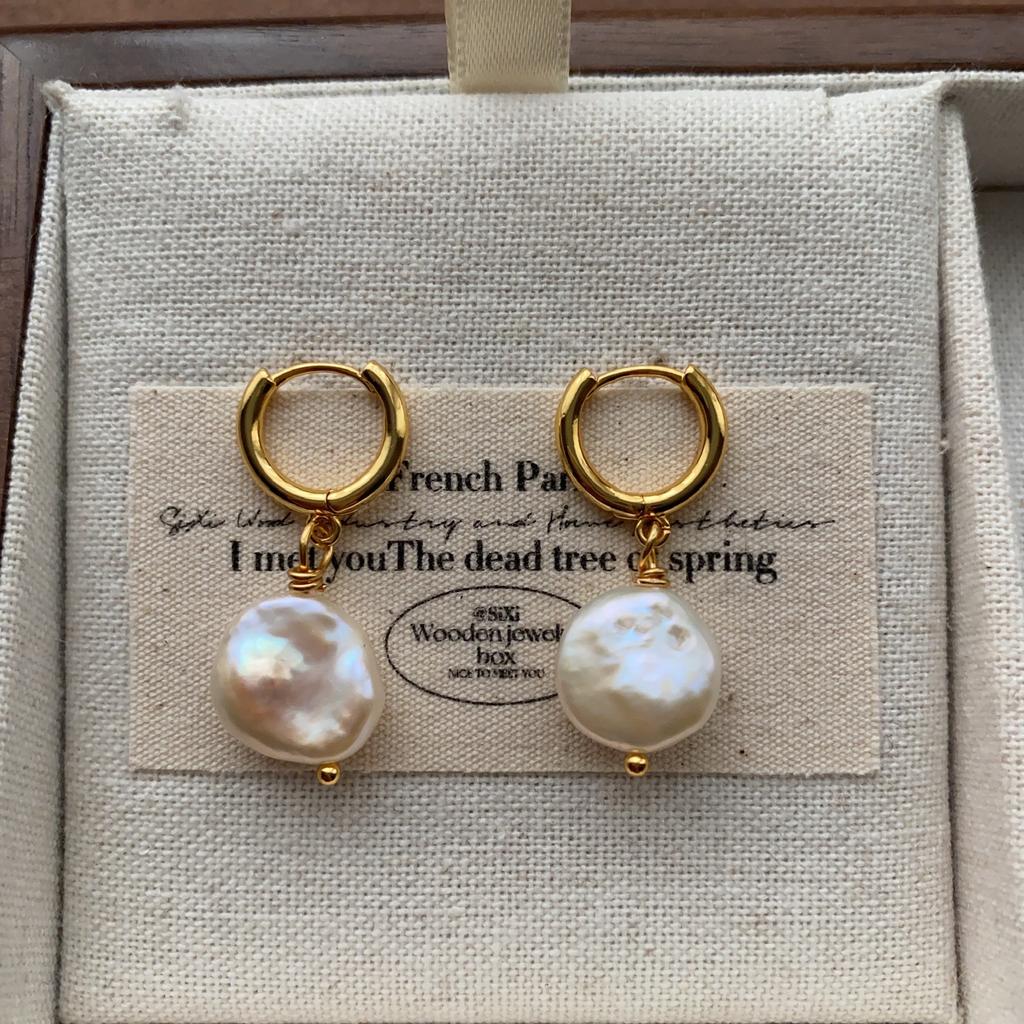 Special-shaped Baroque Pearl Earrings, Earrings, Light Luxury, High-end Sense, Niche Temperament, Retro Exquisite and Versatile Daily Earrings.
