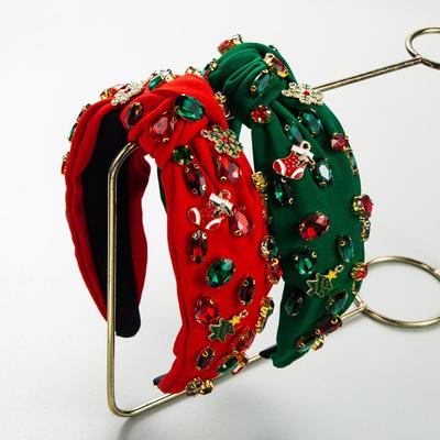 Hair Band Women's Design Christmas Colorful Turquoise Inlaid Crystal Wide Edge Candy Color HeadBand Versatile Headwear