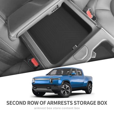 Pentru RIVIAN R1T R1S Cutie Depozitare Cotieră Rândul Doi Tavă Auto din Silicon Organizare Ordonare Accesorii Auto Negru